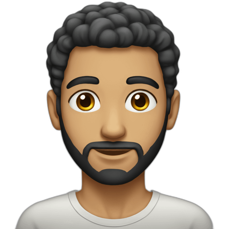 Egyptian skinny guy with short hair and a beard emoji