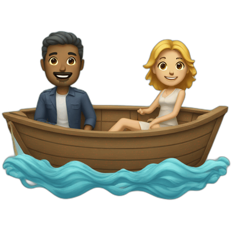 Man and women on a boat emoji