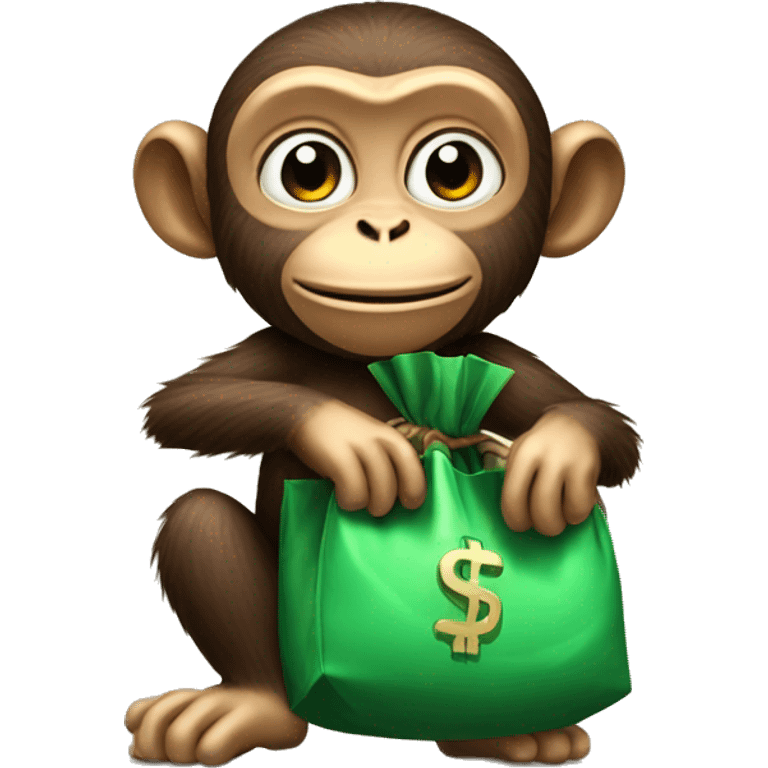 Monkey with moneybag emoji