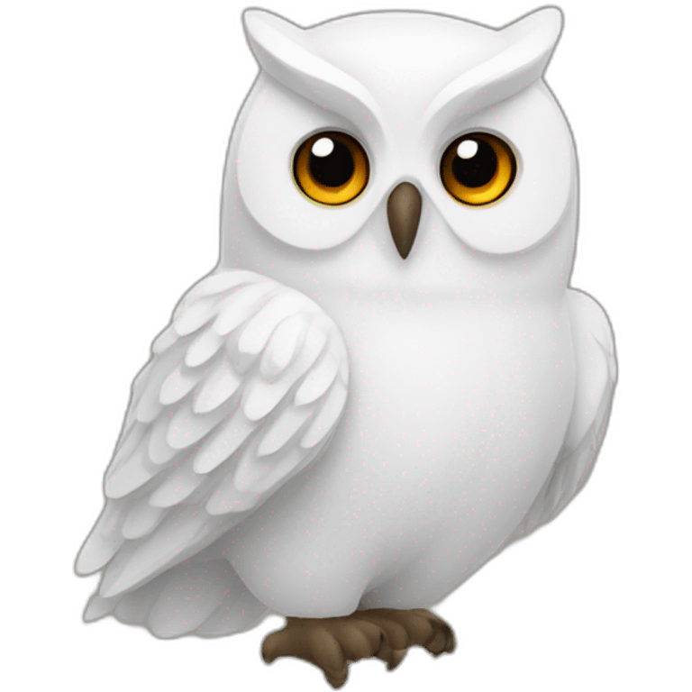 White owl brown stripes amber eyes emoji