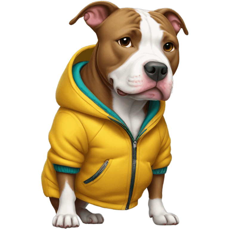 Pitbull with winter jacket  emoji