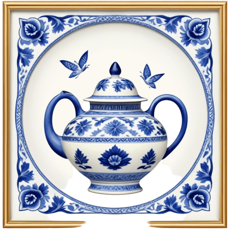 Cinematic Realistic image of exquisite blue and white porcelain, rendered with delicate, intricate patterns and fine textures, showcased against a classic Chinese backdrop with soft, refined lighting emoji