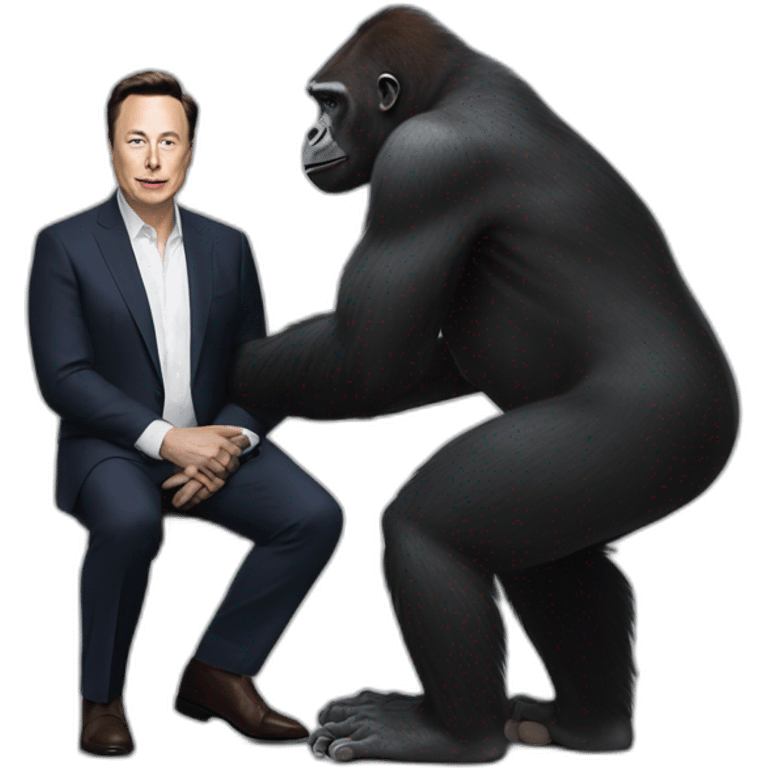 Gorilla meeting Elon Musk emoji