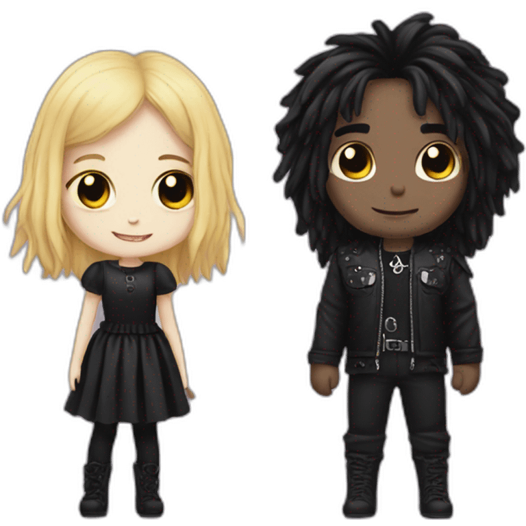 soft girl and goth boy emoji