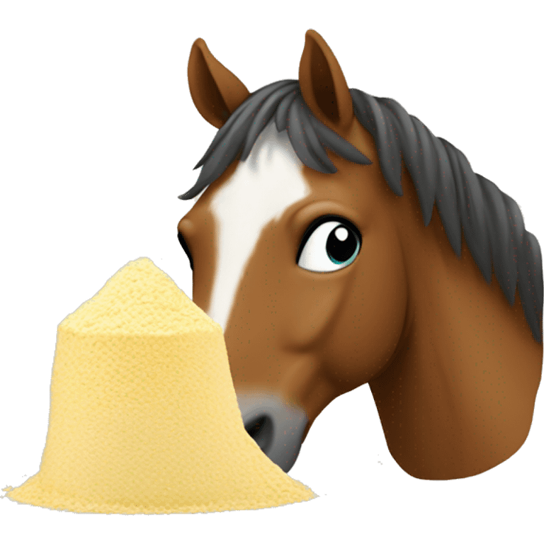 Horse checking what flour tastes like emoji