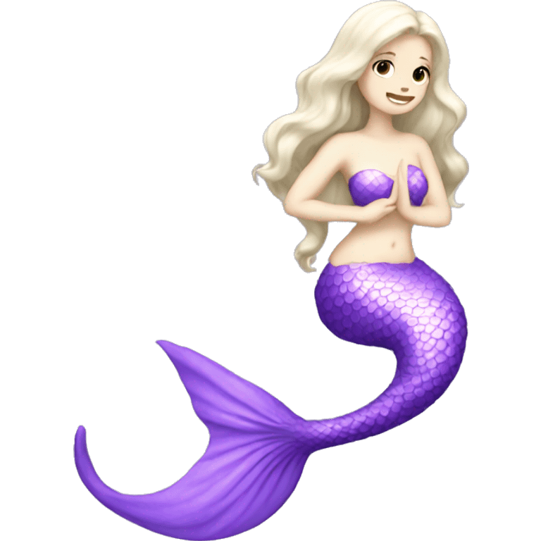 pale skinned purple mermaid with tail emoji