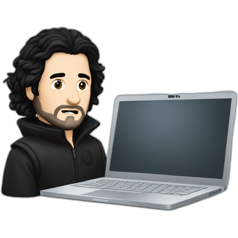 Jon Snow on a laptop emoji