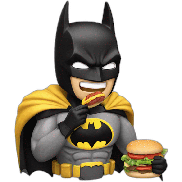 Batman eating hamburger emoji