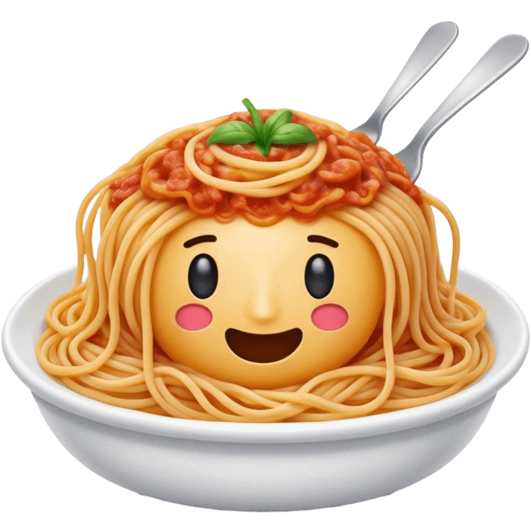 Cinematic realistic emoji depicting a dish of spaghetti emoji