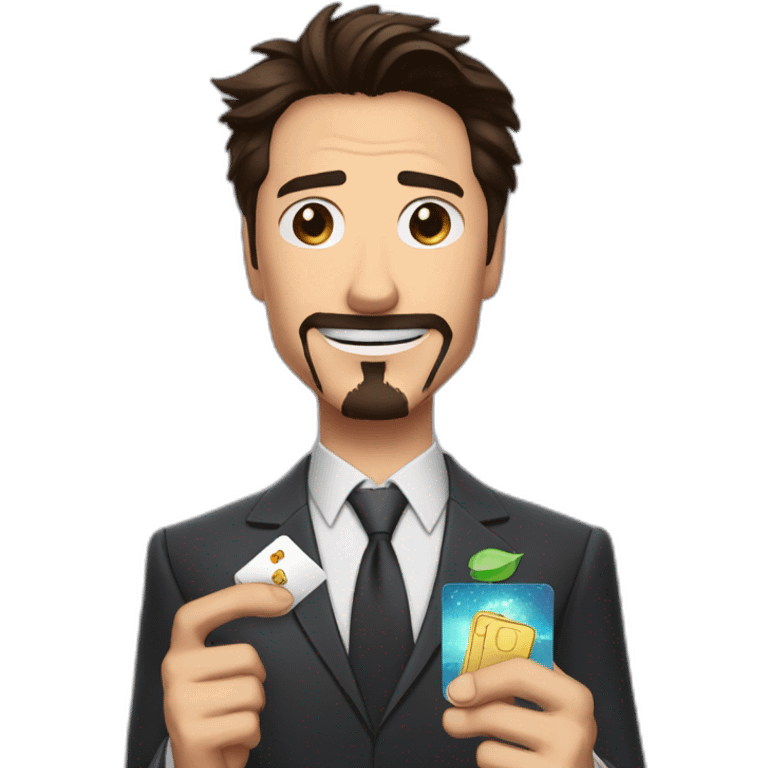 TONY STARK hold the acces card emoji