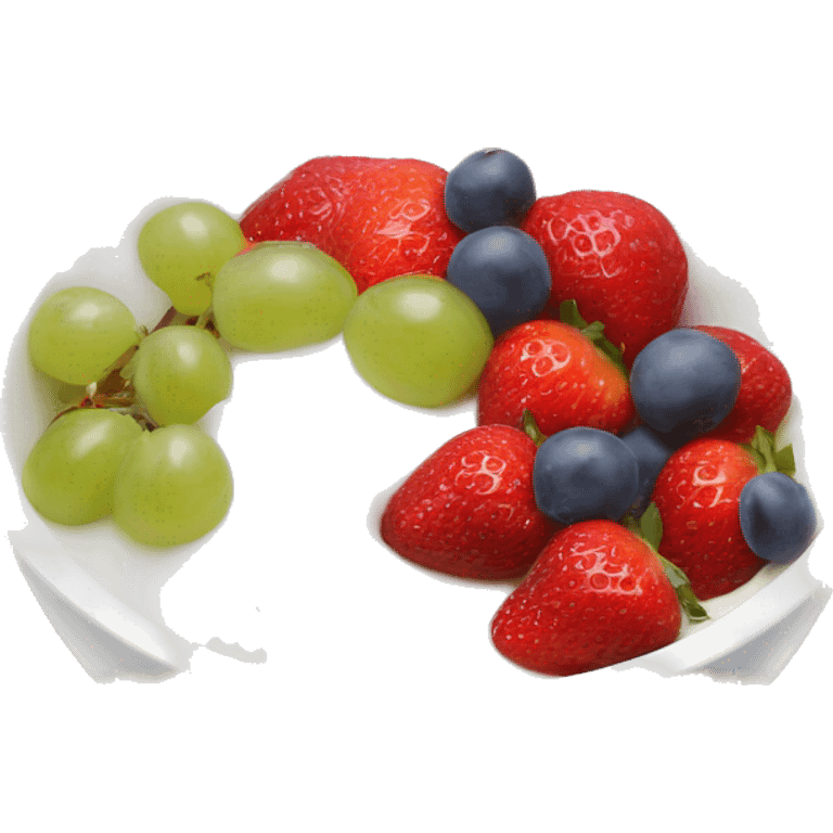 fruit yogurt bowl with strawberries and grapes emoji