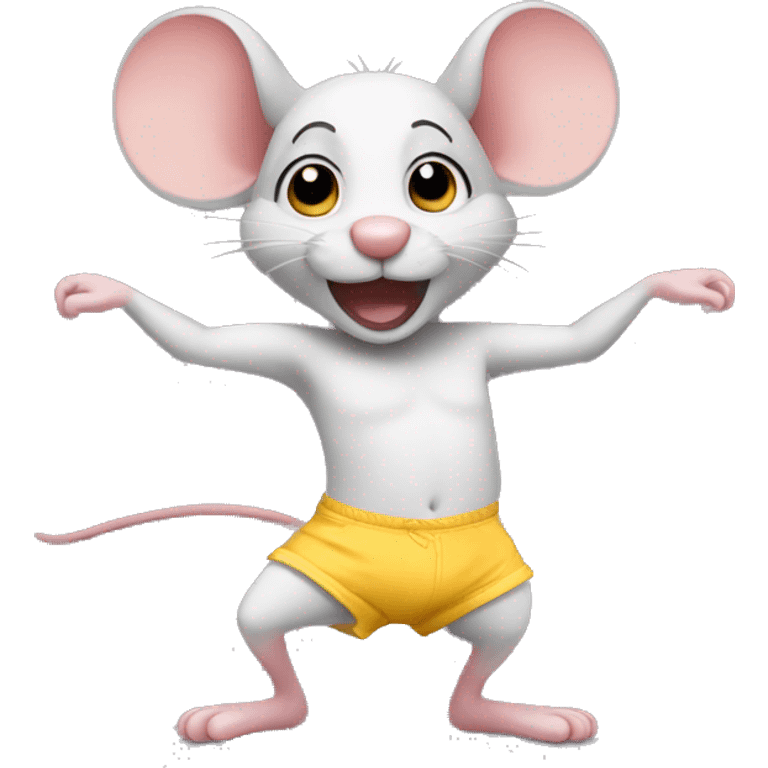 mouse in underwear dancing emoji