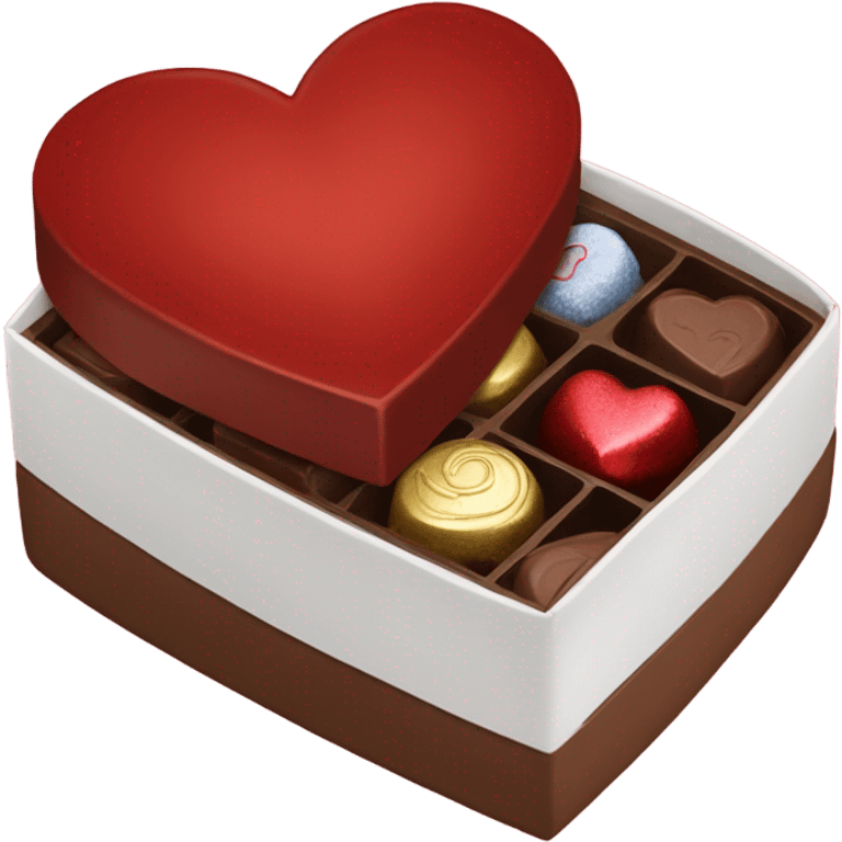 Red heart shaped chocolate box  emoji