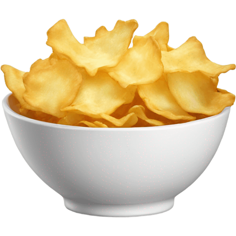 White bowl of ruffled chips  emoji