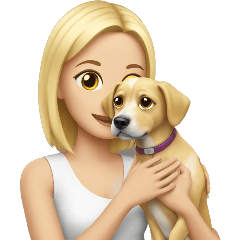 Blonde petting dog emoji