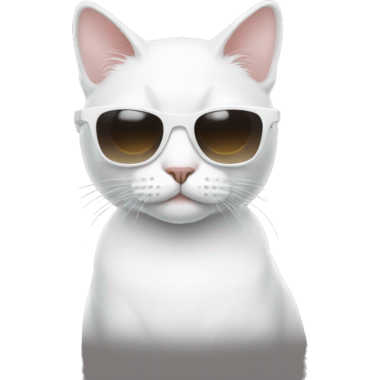 White Cat with sunglasses emoji