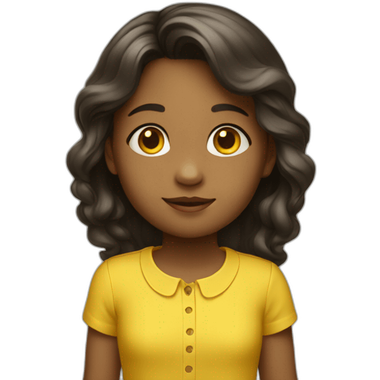 little girl with a yellow blouse emoji