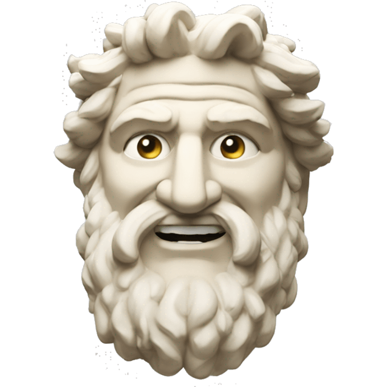 Ancient Greek King Odysseus Statue Face Only, Laughing, Off-white emoji