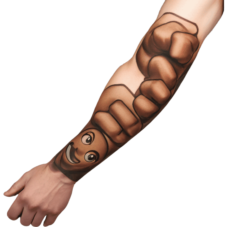 Flexing arm brown tattoo sleeve  emoji