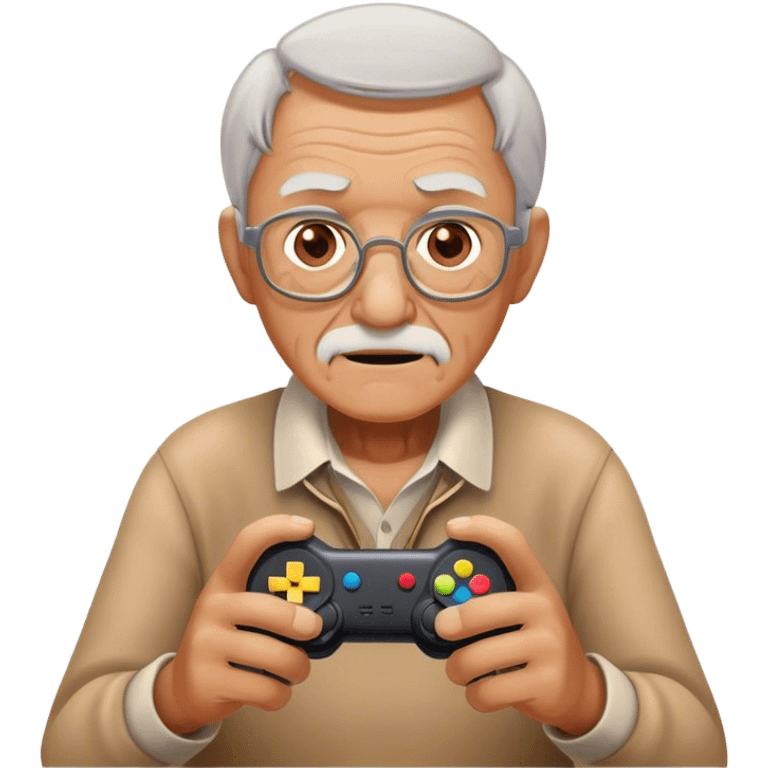 old man playing video games emoji