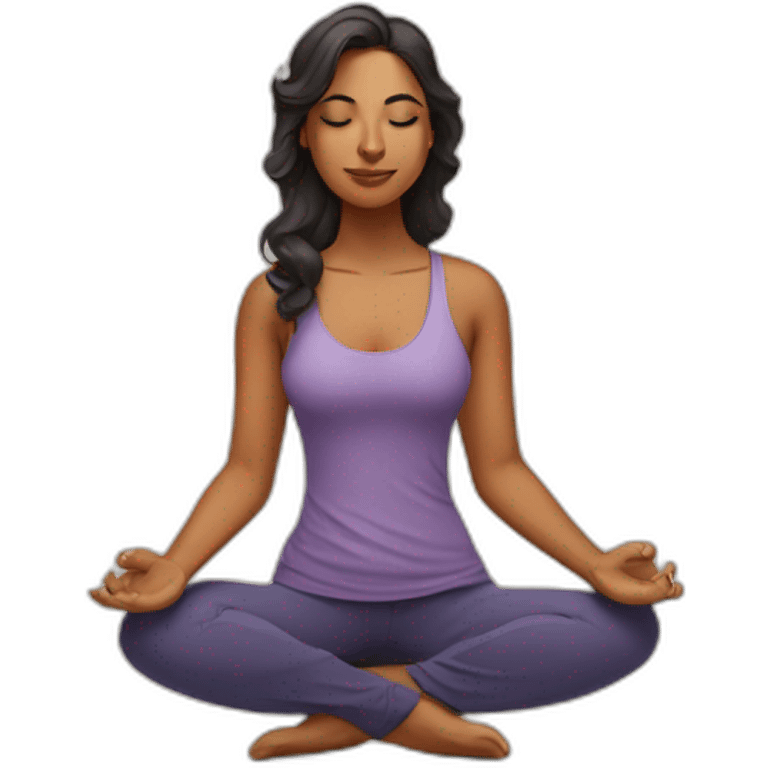 Indian woman with waivy hair in yoga puppy-dog position emoji