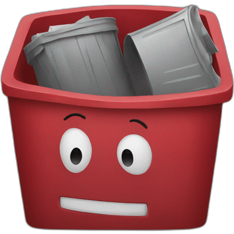 red trash bin emoji