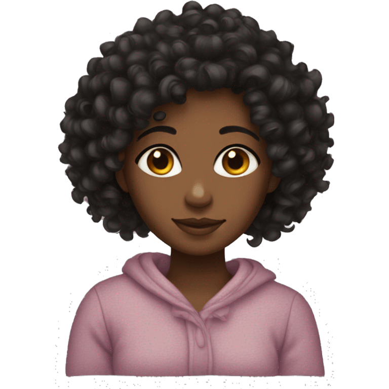 cozy curly black girl  emoji