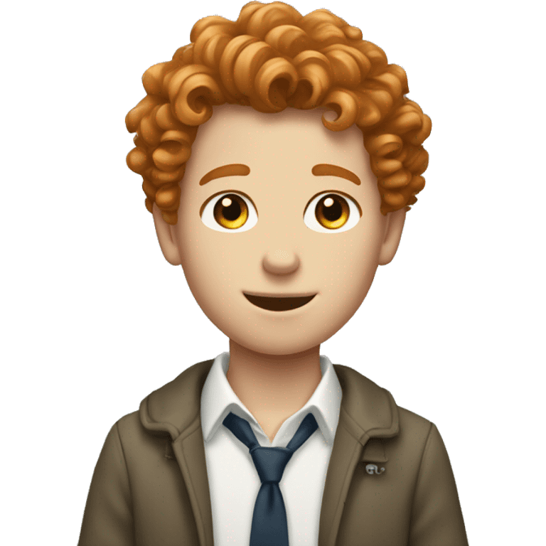 preppy white boy with curly ginger hair emoji