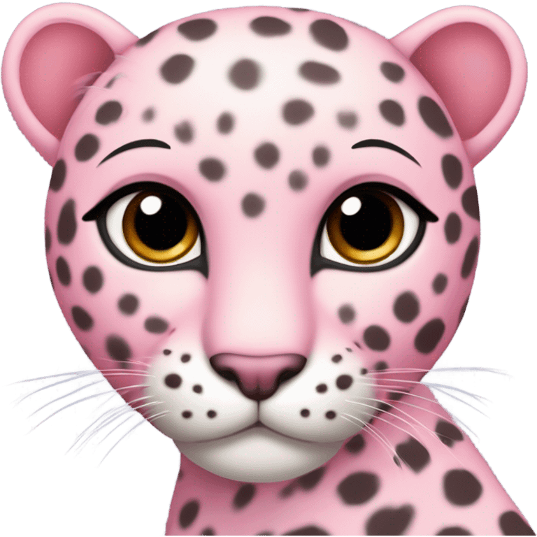 light pink leopard with heart spots  emoji