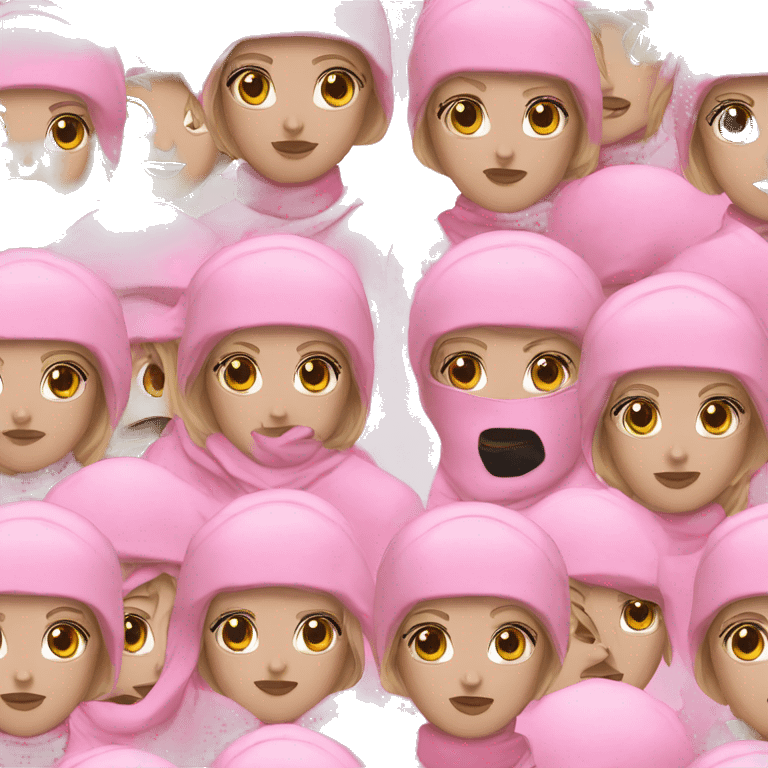 White girl Pink ski mask  emoji