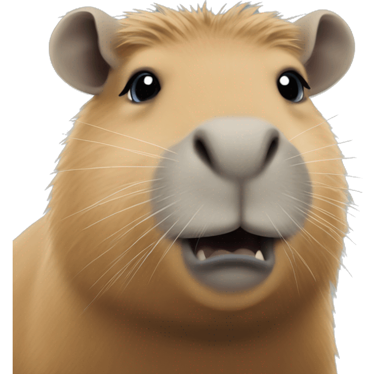 a capybara who just won a racing championship with blue team colors emoji