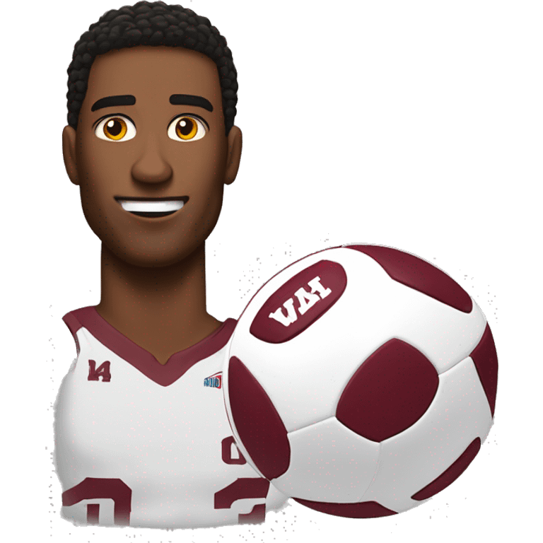 Wilson volleyball head on Virginia tech foot player emoji