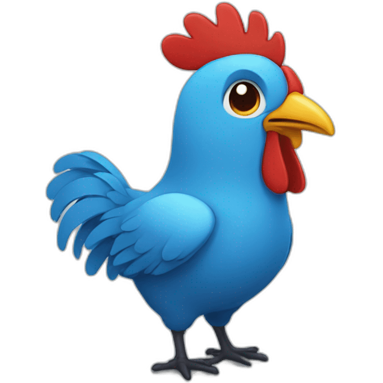 Un pollito azul emoji