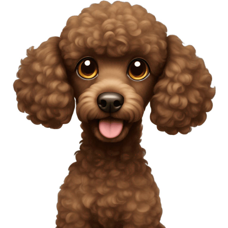 Cute brown poodle  emoji