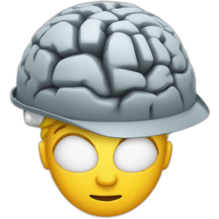 brain with  yellow hard hat emoji