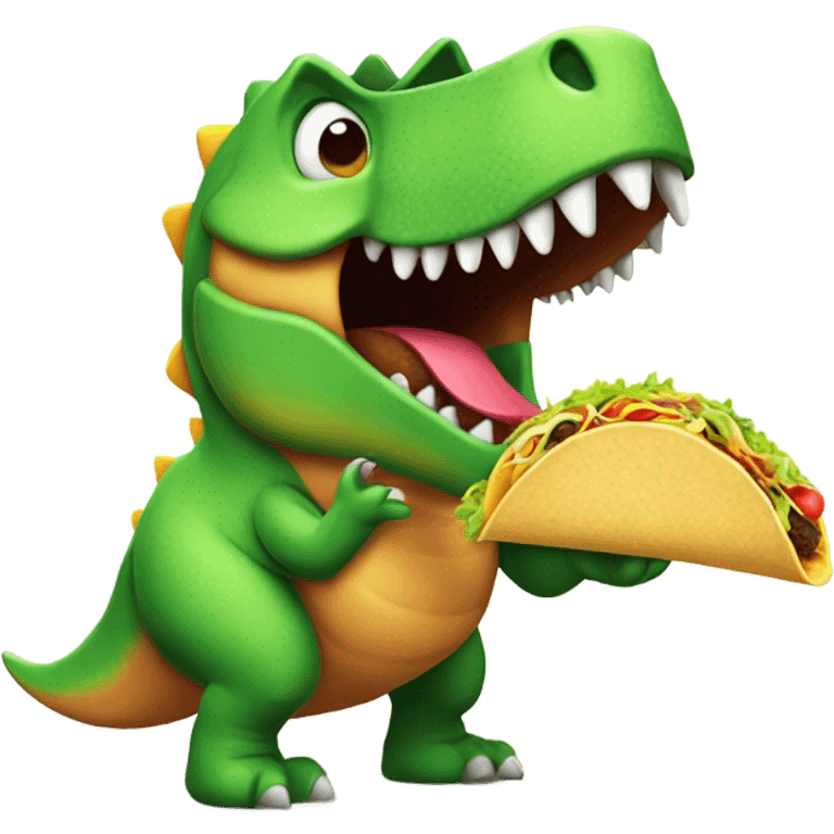 Dinosaur eating tacos emoji