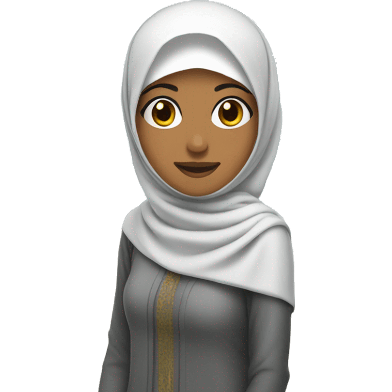 Indonesian woman with hijab on the beach  emoji