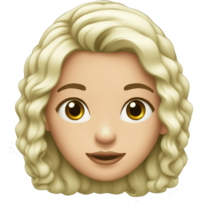 menina branca, olhos verde, cabelo ondulado, vermelho emoji