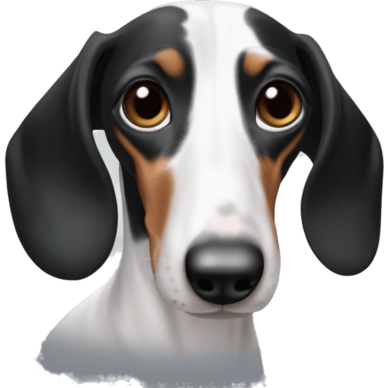 Black and white piebald dachshund  emoji