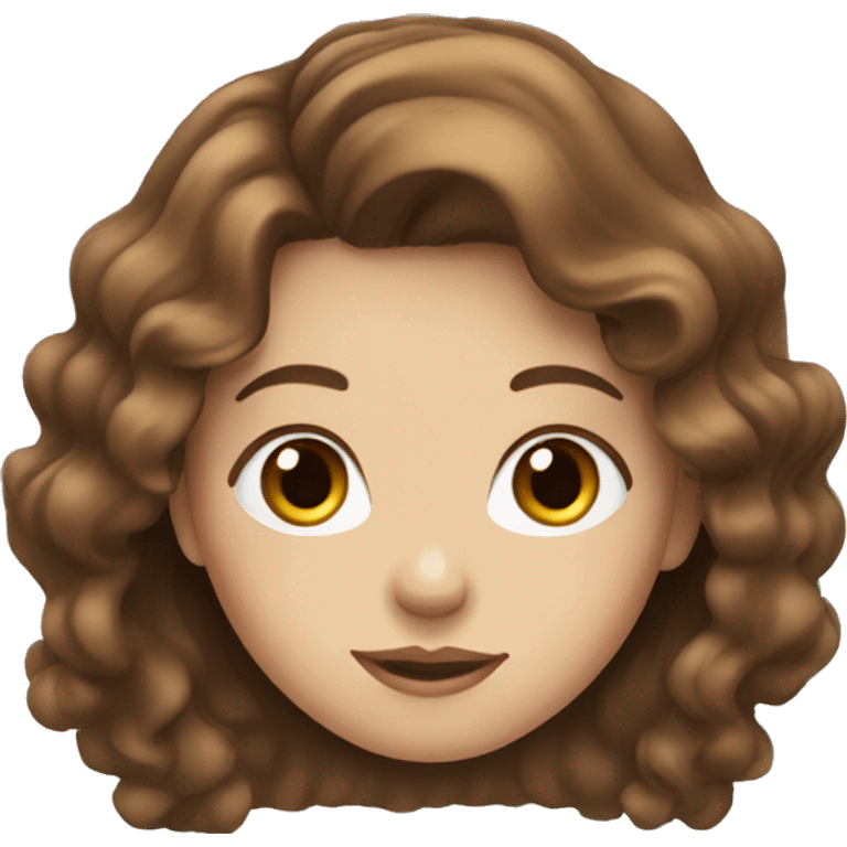 girl with blue eyes and brown wavy hair emoji