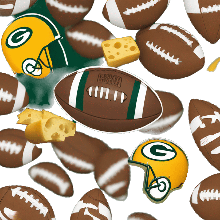 football with packers cheese head emoji