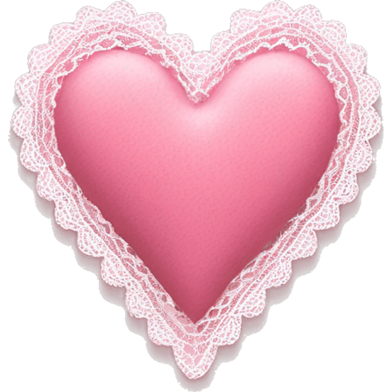 Pink heart with lace emoji