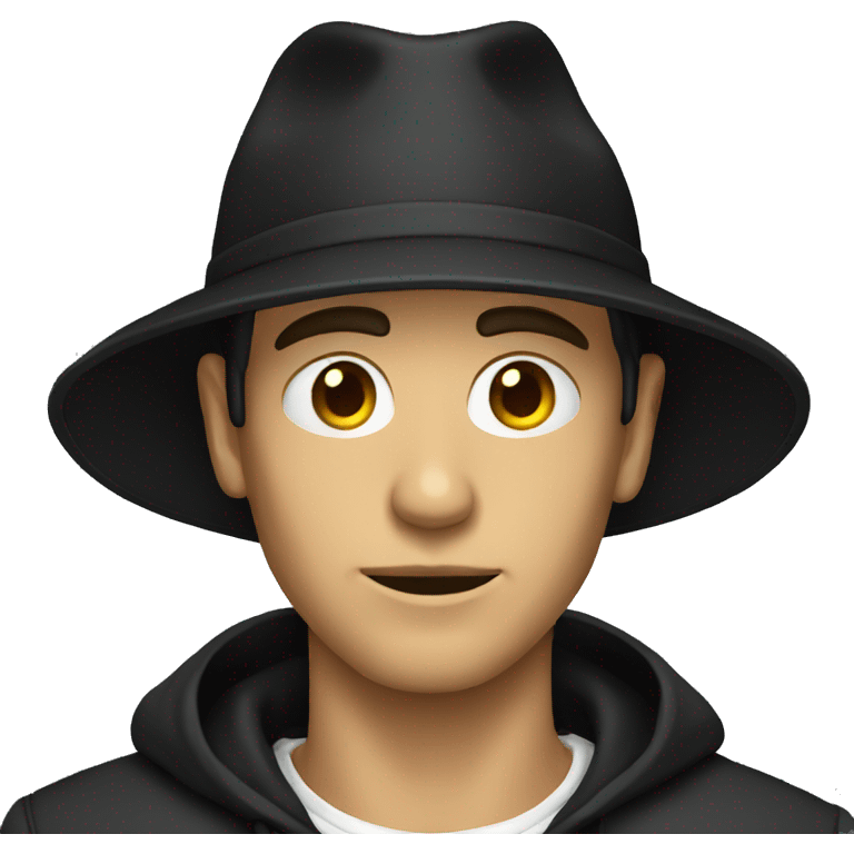 Hacker wearing black hat emoji