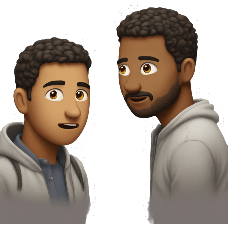 Guy gawking over other guy emoji