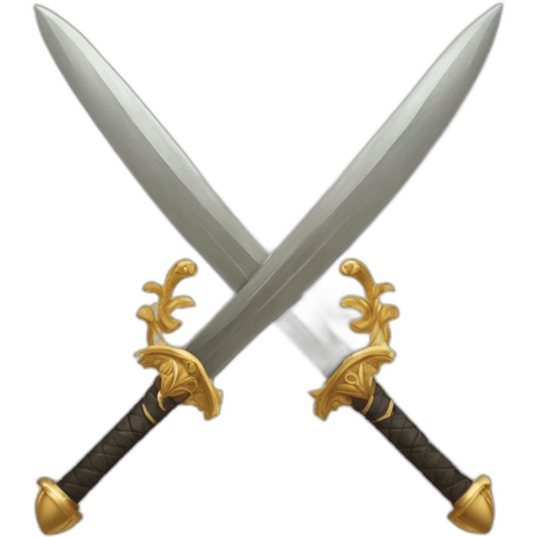 two crossed sword with obe palm emoji