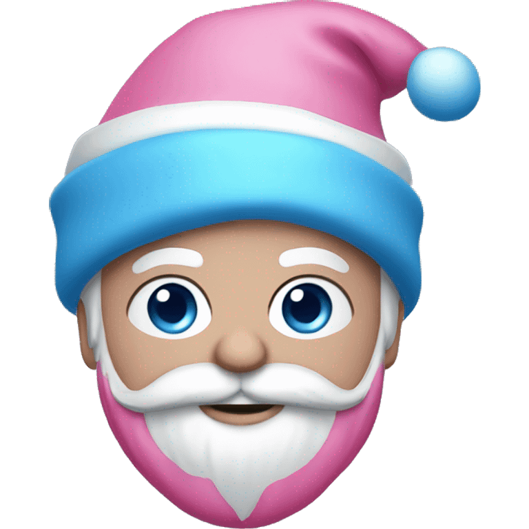 Pink and blue Santa emoji