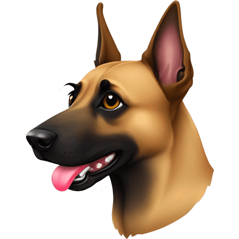 Belgian malinois with heart emoji