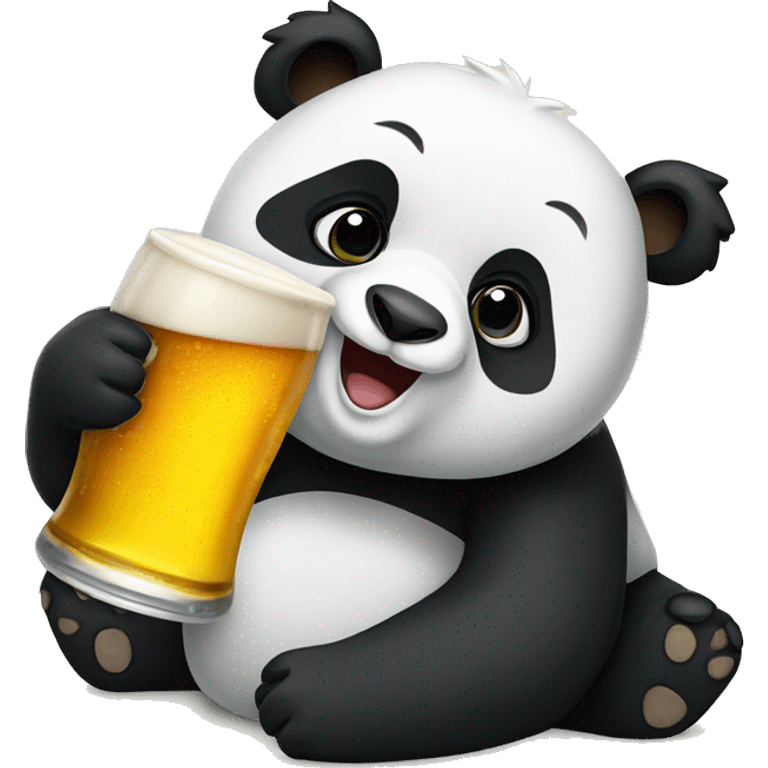 Panda drinking beer emoji