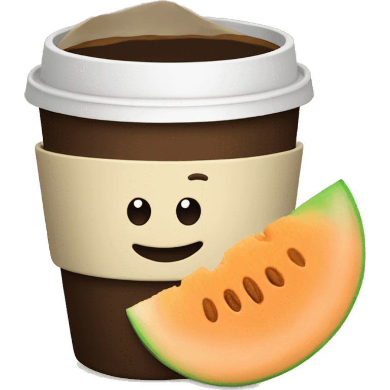 Coffee with melon emoji