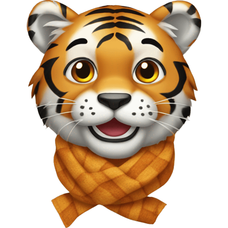 Tiger with scarf emoji